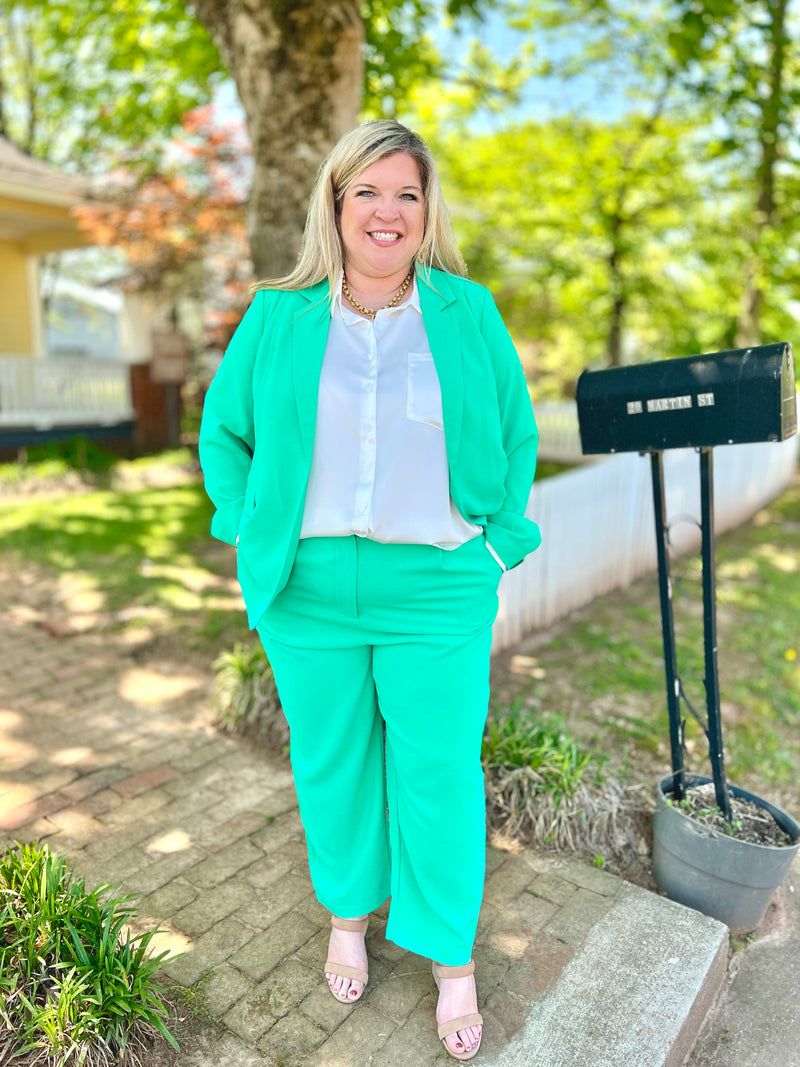 Plus size green hot sale pants