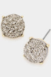 Round Druzy Stud Earring