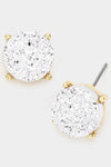 Round Druzy Stud Earring