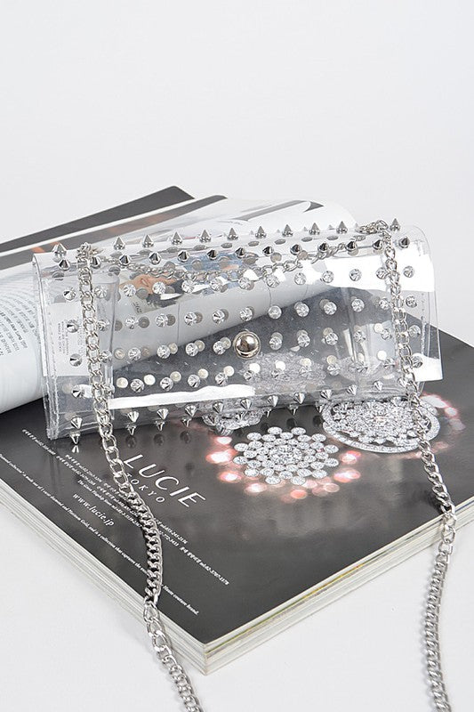 Clear Studded Swing Bag