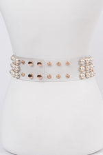 Clear Pearl Stud Belt