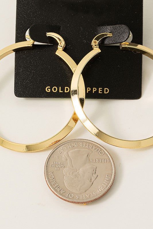 Gold Dipped Latch Hoop Earrings