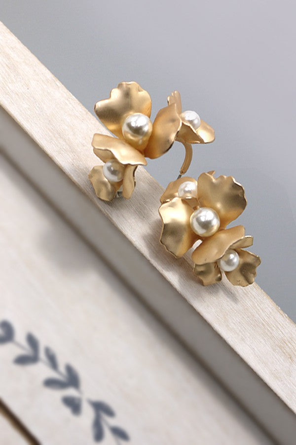 Pearl Flower Earrings