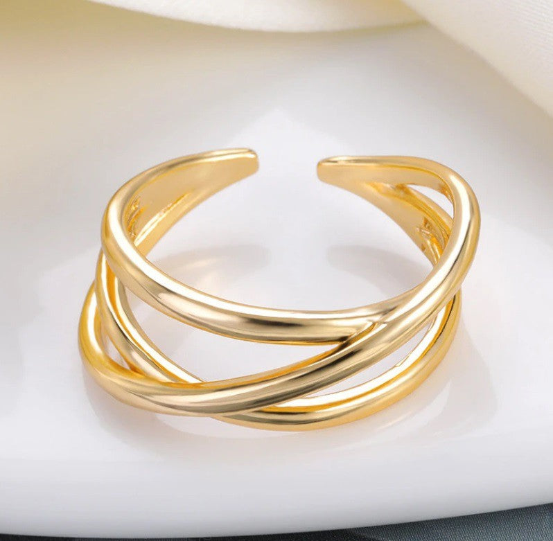 Gold Geometric Ring