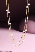 Pearl & Chain Necklace Earring Set