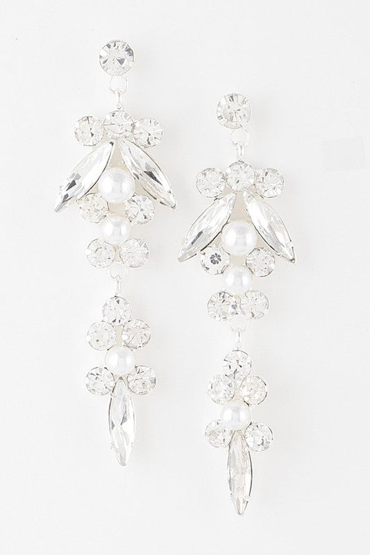 Multi Rhinestone Drop Earrings