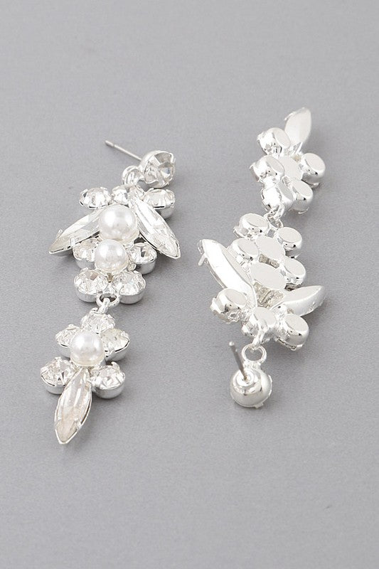 Multi Rhinestone Drop Earrings