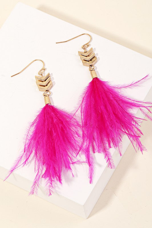 Feather Drop Earrings