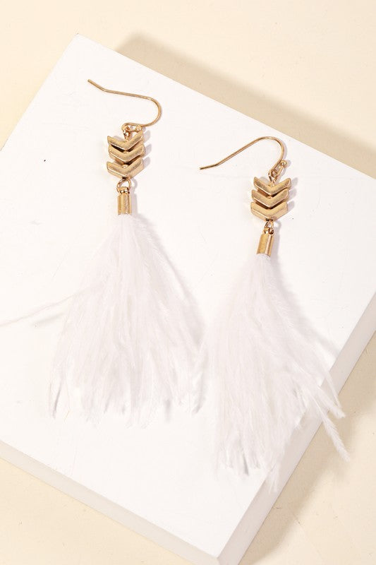 Feather Drop Earrings