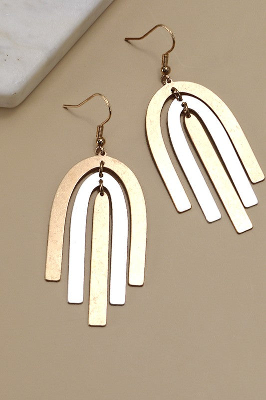 Geo Two Tone Earrings