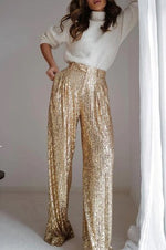 24 Kt Gold Sequin Pants