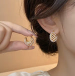 Pearl Flower Basket Earrings