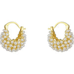 Pearl Flower Basket Earrings