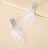 Feather Crystal Tassel Earring