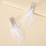 Feather Crystal Tassel Earring