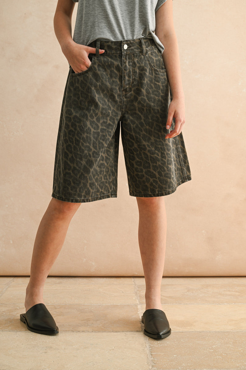 Cheetah Fade Denim Jorts