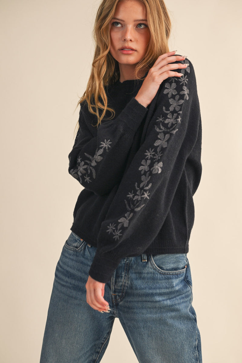 Midnight Bloom Sweater