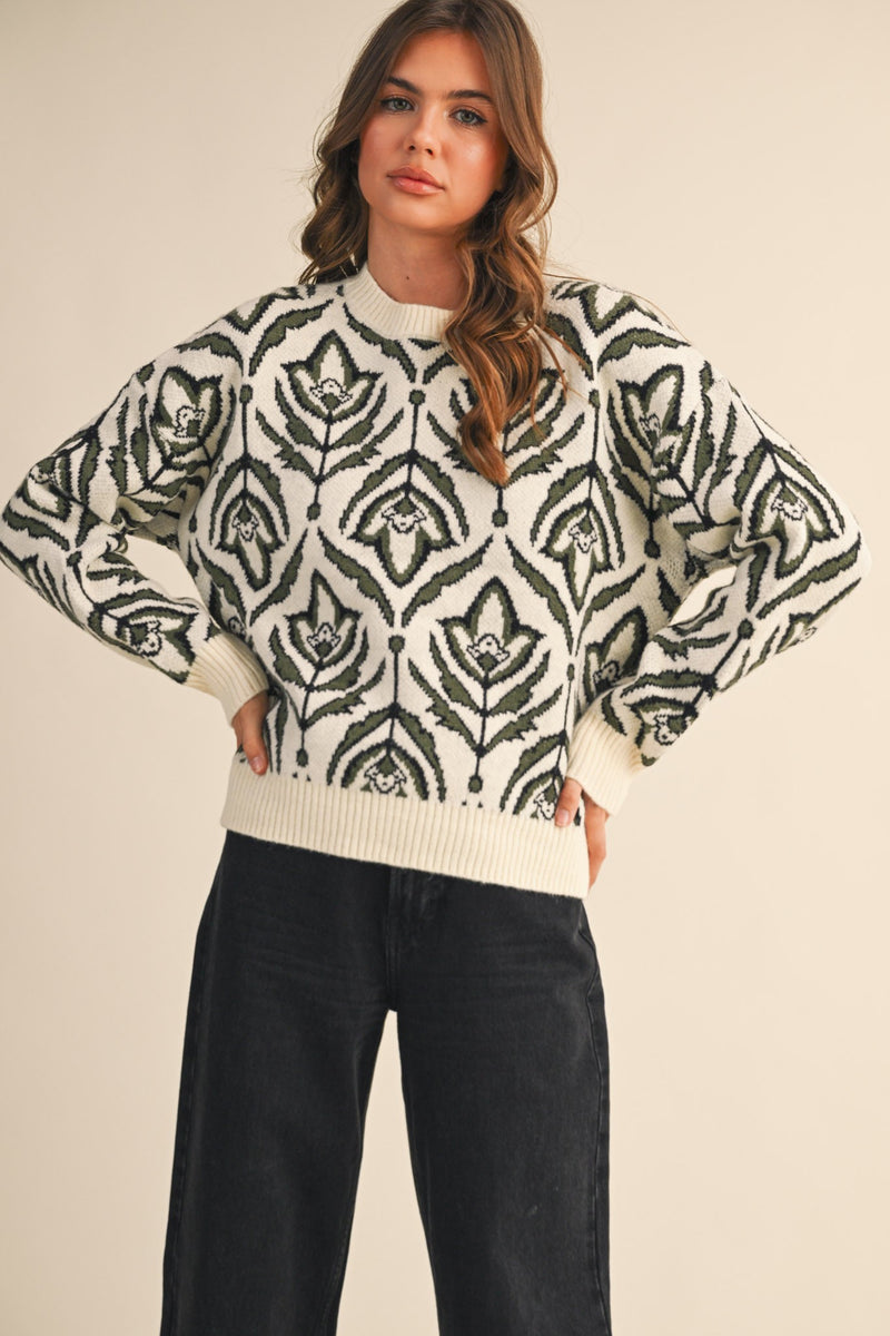 Olive Bloom Sweater