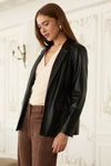Faux Leather Whisper Blazer