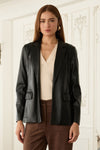 Faux Leather Whisper Blazer