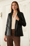 Faux Leather Whisper Blazer