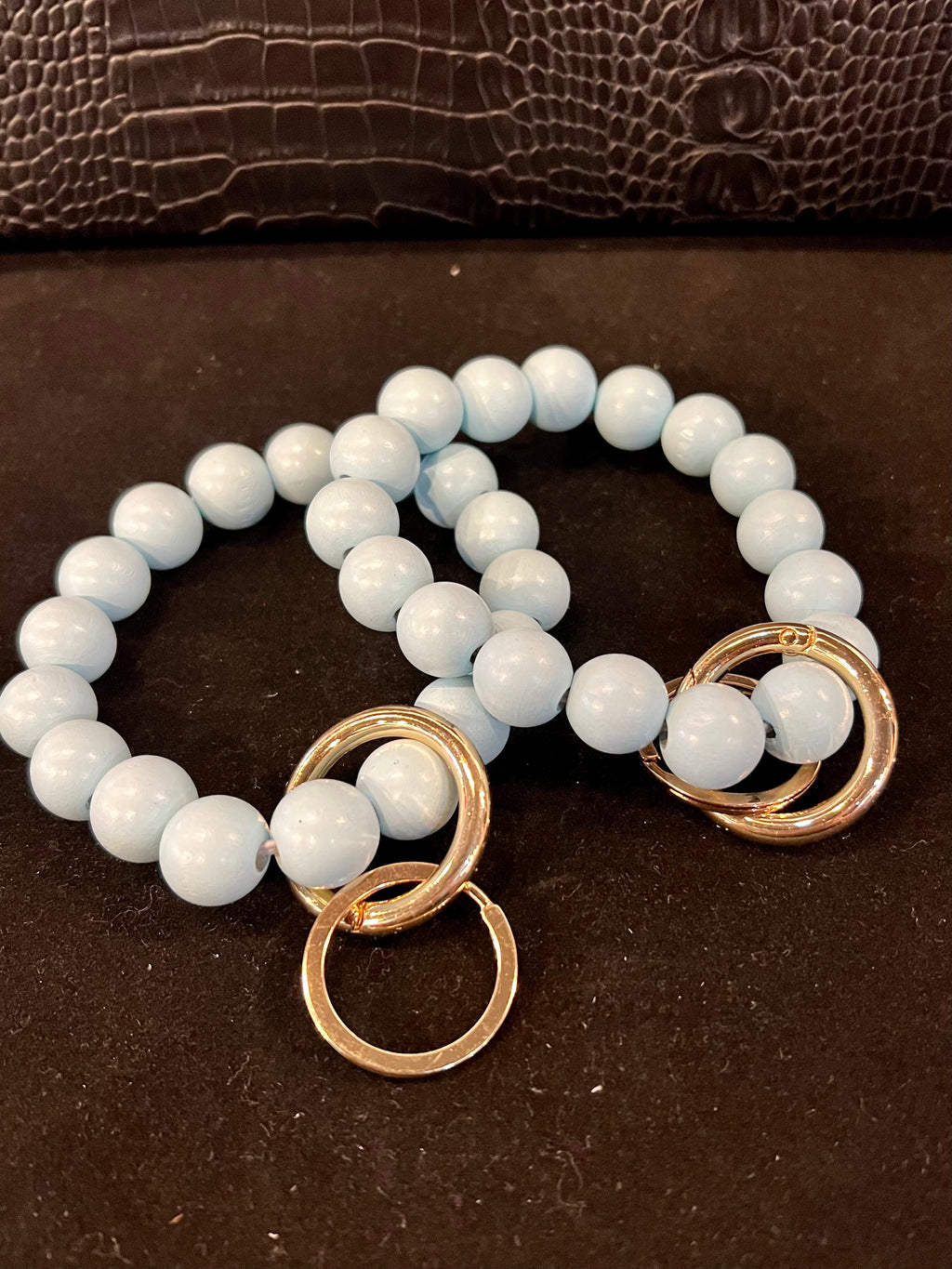 Wooden Beaded Key Ring