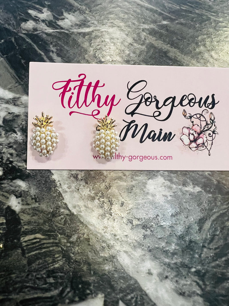 Pineapple Pearl Earrings