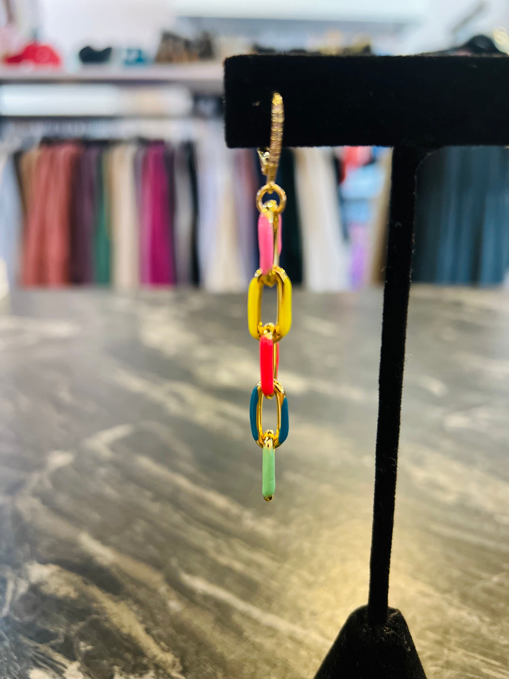 Colorful Paint Chain Earrings