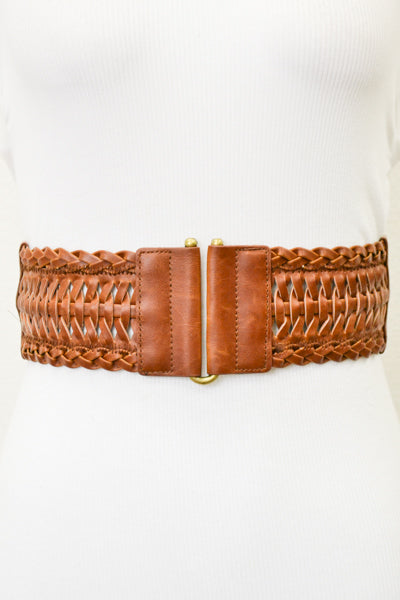 Vegan Leather Braided Belt