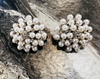 Pearl Cluster Clip Earrings/Large