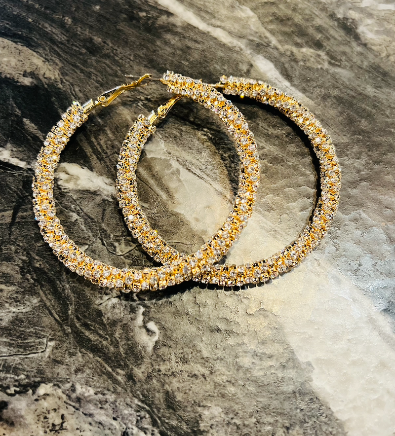 Rhinestone Hoop Earrings