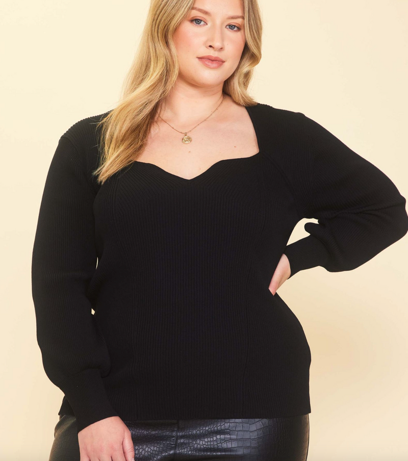 Must Be Love Sweater Top - Plus Size
