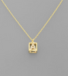 Initial Square Pendant Necklace