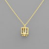 Initial Square Pendant Necklace