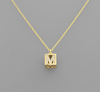 Initial Square Pendant Necklace