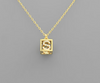 Initial Square Pendant Necklace