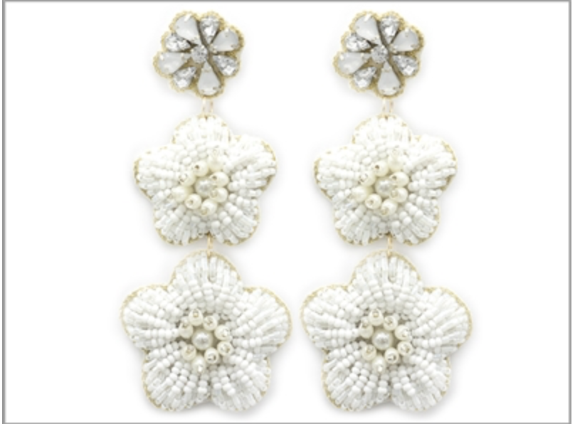 Beaded Floral Earrings