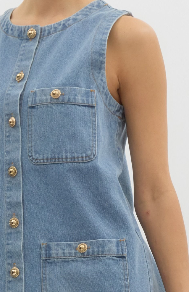 Serenity in Denim Dress