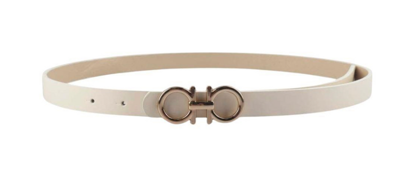 Double Round Metal Buckle Belt