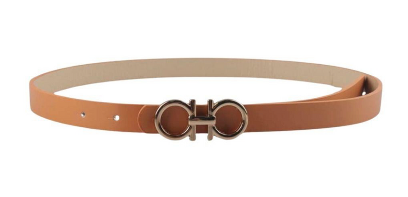 Double Round Metal Buckle Belt