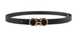 Double Round Metal Buckle Belt