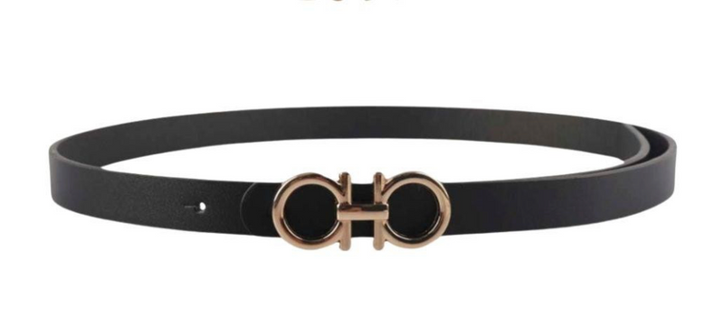 Double Round Metal Buckle Belt