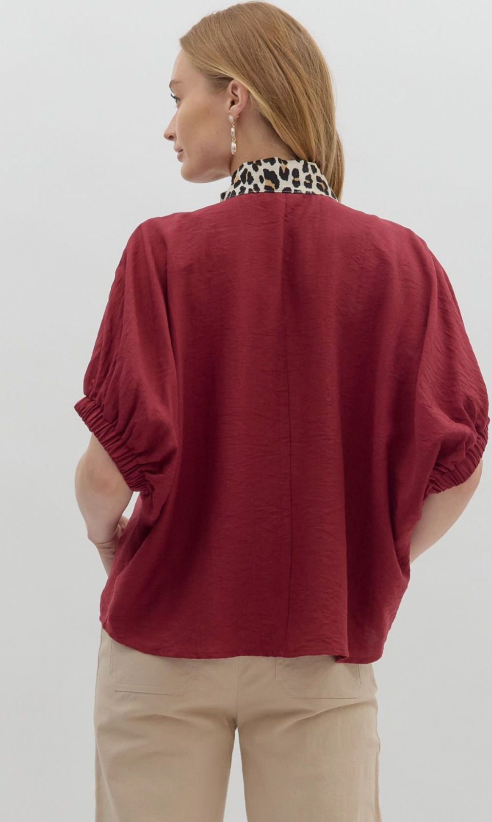 Leopard Trim Luxe Top