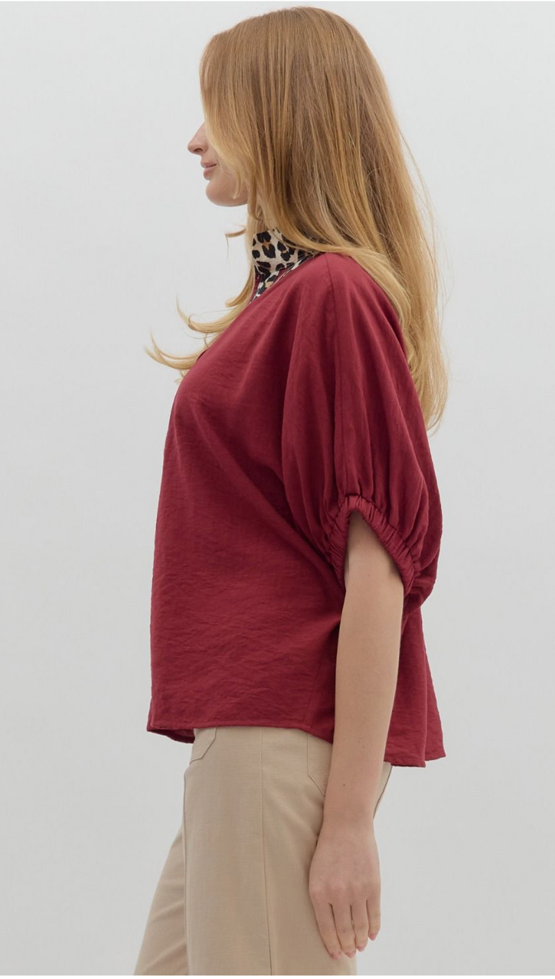 Leopard Trim Luxe Top