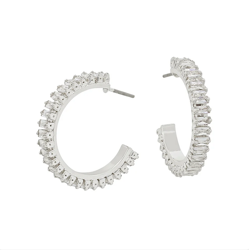 Silver Prism Hoops