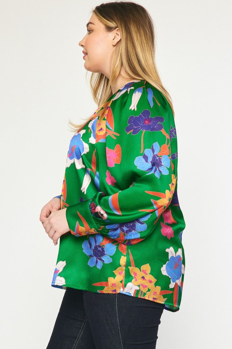 Floral Explosion Blouse-Plus Size