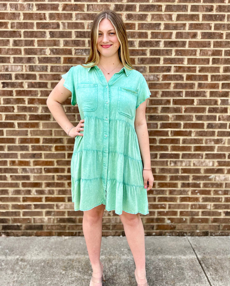 Serene in Green Dress