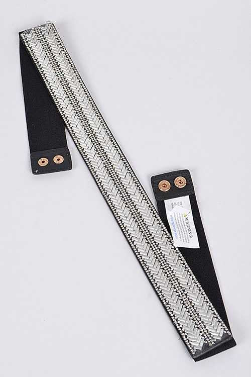Chevron Crystal Stretch Belt