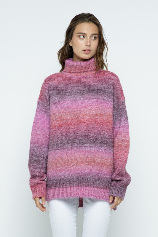 Ombre Turtleneck Sweater