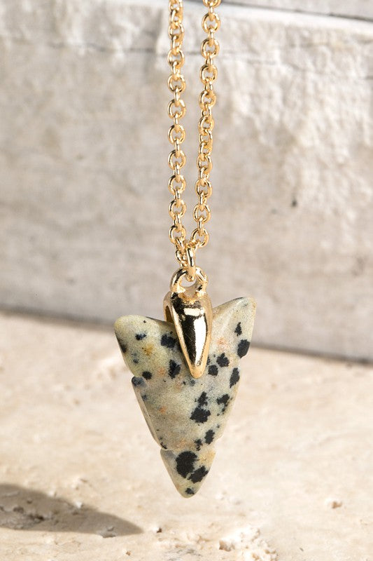 Arrow Natural Stone Charm Necklace